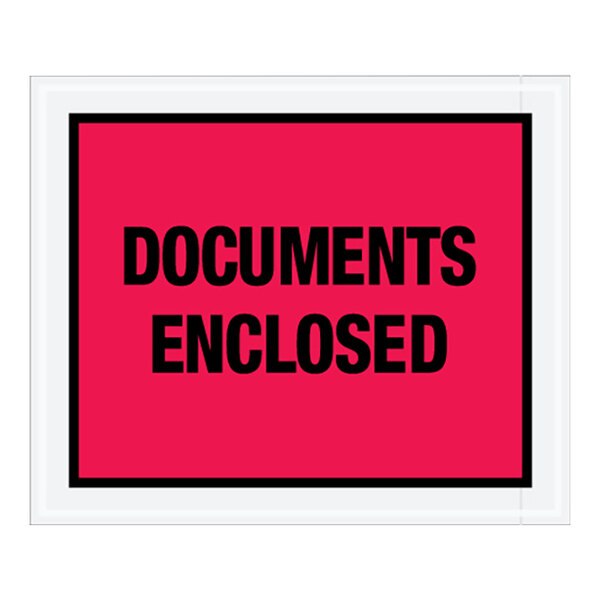 Lavex 10" x 12" 2 Mil Red Full Face Printed Polyethylene Documents Enclosed Envelope - 500/Case
