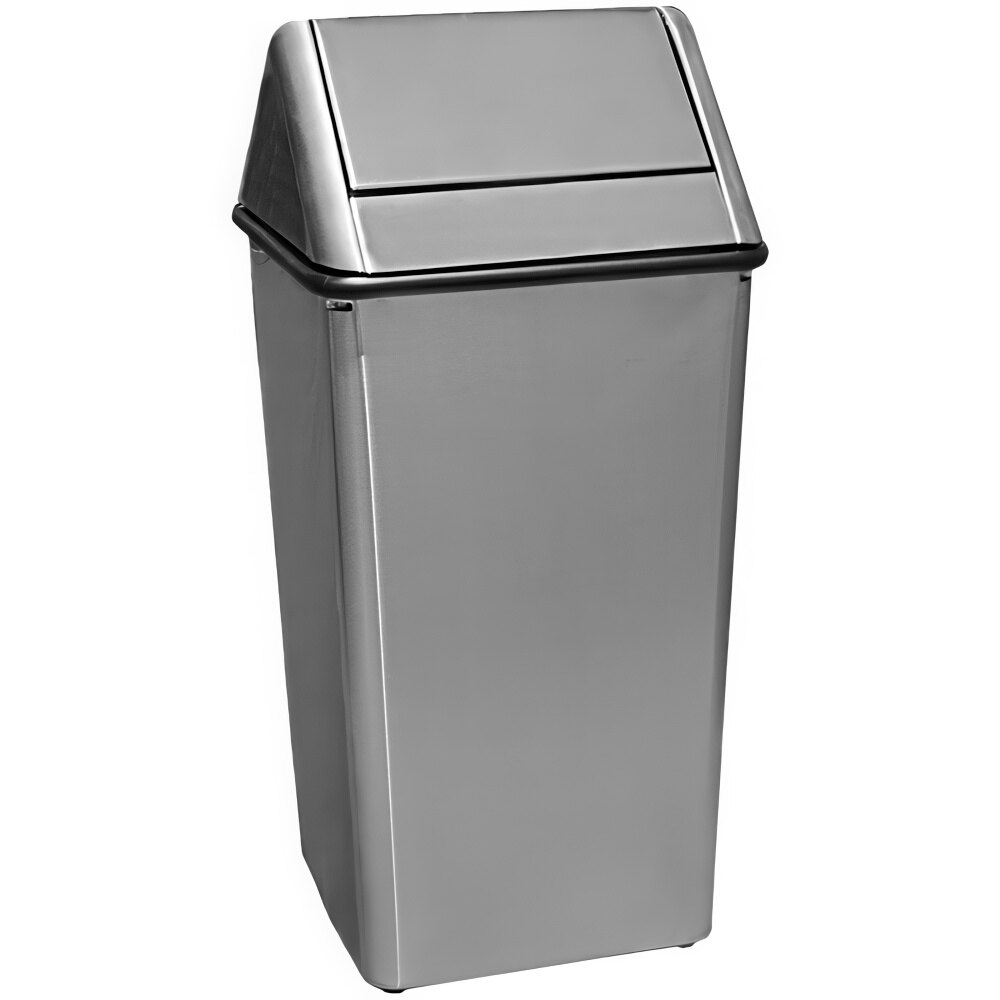 Witt Industries 1311HTSS 13 Gallon Stainless Steel Decorative Trash Can with Swing Top Lid