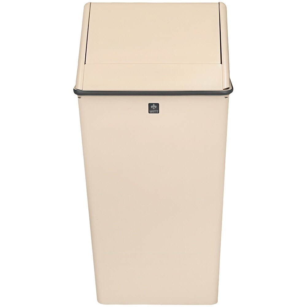 Witt Industries 1311HTAL 13 Gallon Almond Steel Decorative Trash Can with Swing Top Lid