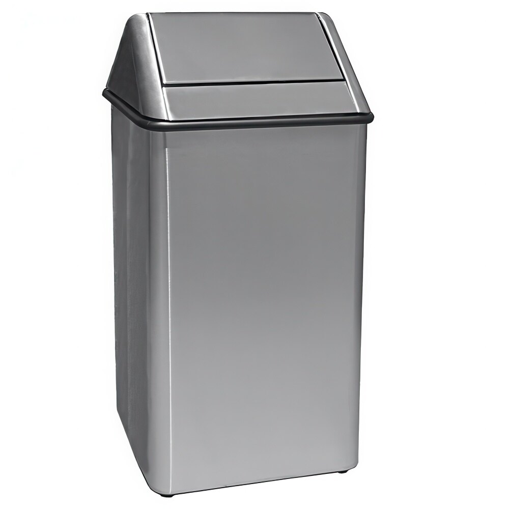 Witt Industries 1511HTSS 36 Gallon Stainless Steel Decorative Trash Can with Swing Top Lid
