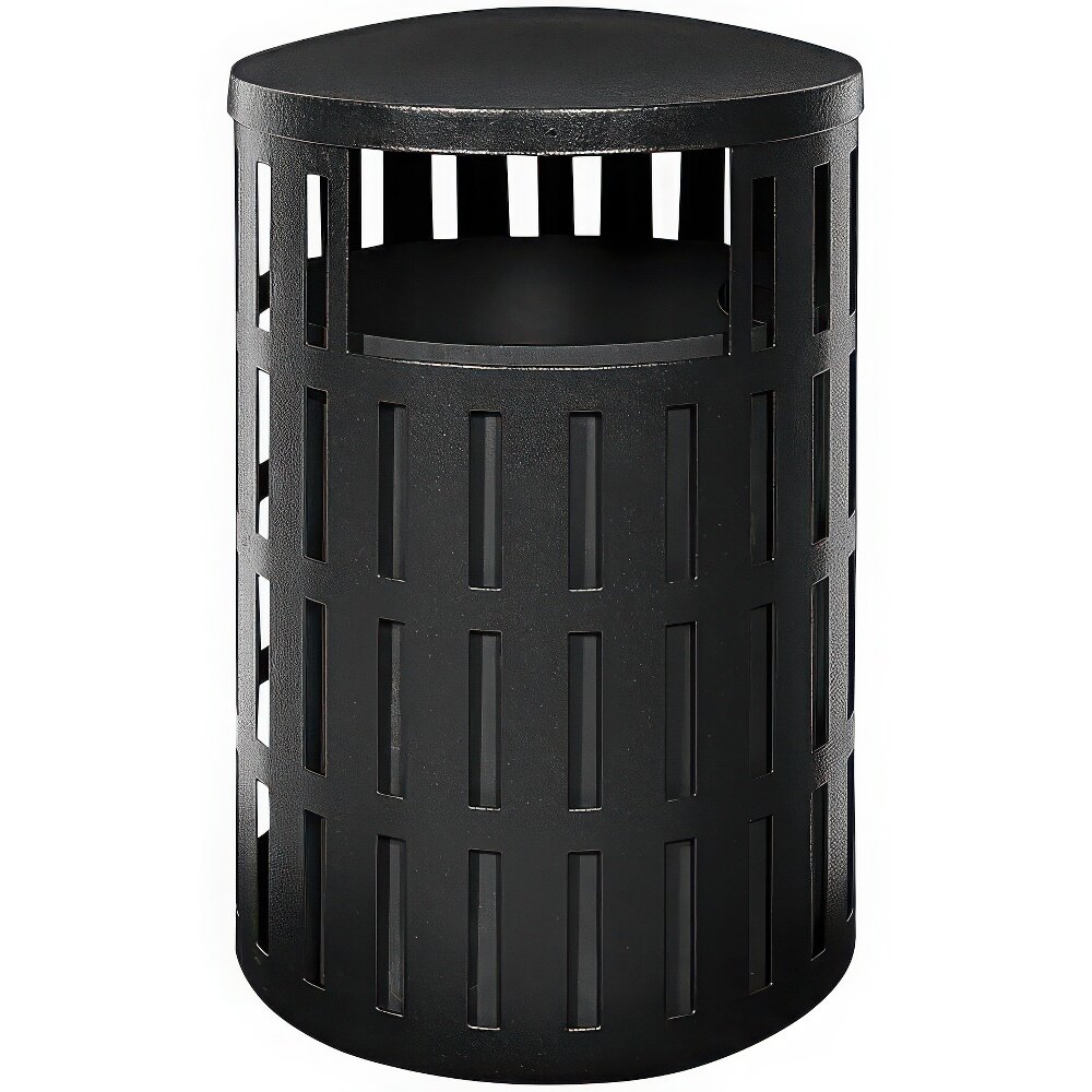 Wausau Tile MF3304 30 Gallon Steel Round Trash Can with Steel Lift-Off Lid