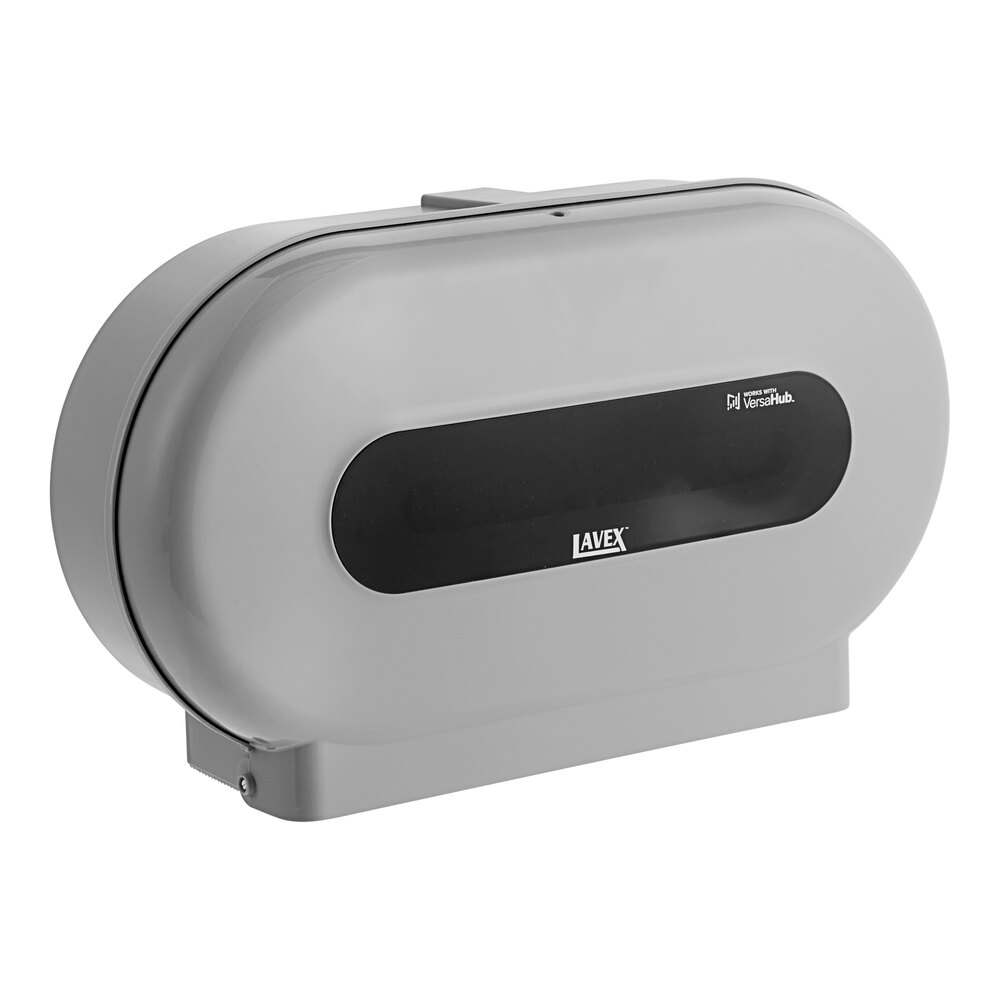Lavex VersaHub WiFi-Enabled Gray Double Roll Jumbo Toilet Tissue Dispenser