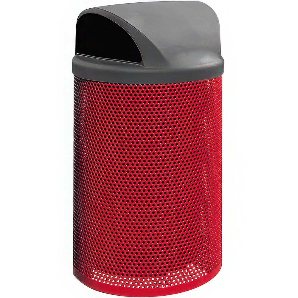 Wausau Tile MF3020 City 39 Gallon Steel Round Trash Can with Plastic Dome Lid