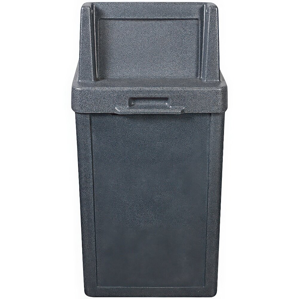 Wausau Tile TF1014 Tuffy 22 Gallon Plastic Square Trash Can with Push Door Lid