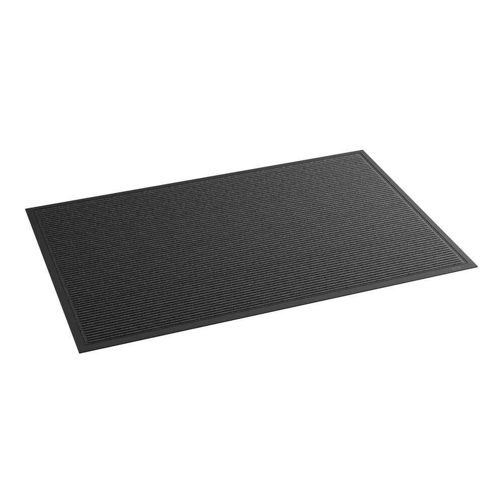 Lavex Needle Rib 4' x 6' Black Indoor Entrance Mat - 3/8" Thick