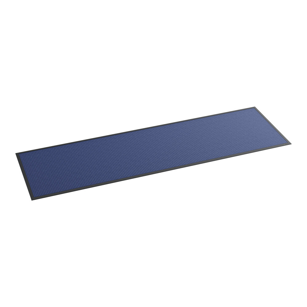 Lavex Water Absorbent 3' x 10' Blue Waffle Indoor Entrance Mat - 3/8" Thick