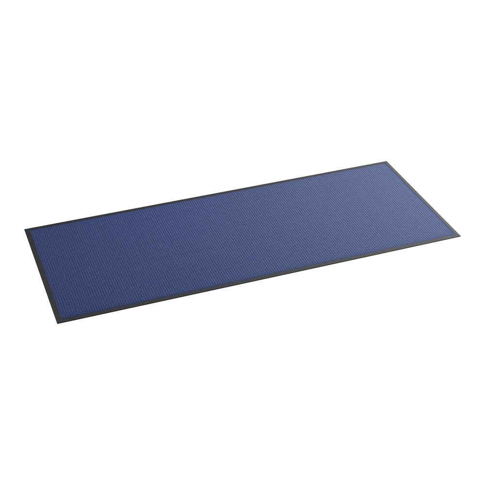 Lavex Water Absorbent 4' x 10' Blue Waffle Indoor Entrance Mat - 3/8" Thick
