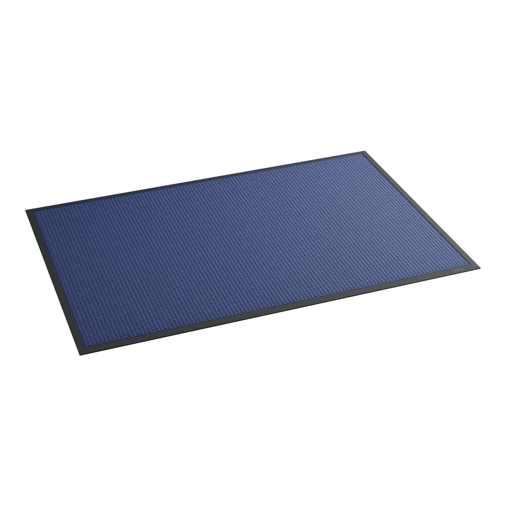 Lavex Water Absorbent 4' x 6' Blue Waffle Indoor Entrance Mat - 3/8" Thick