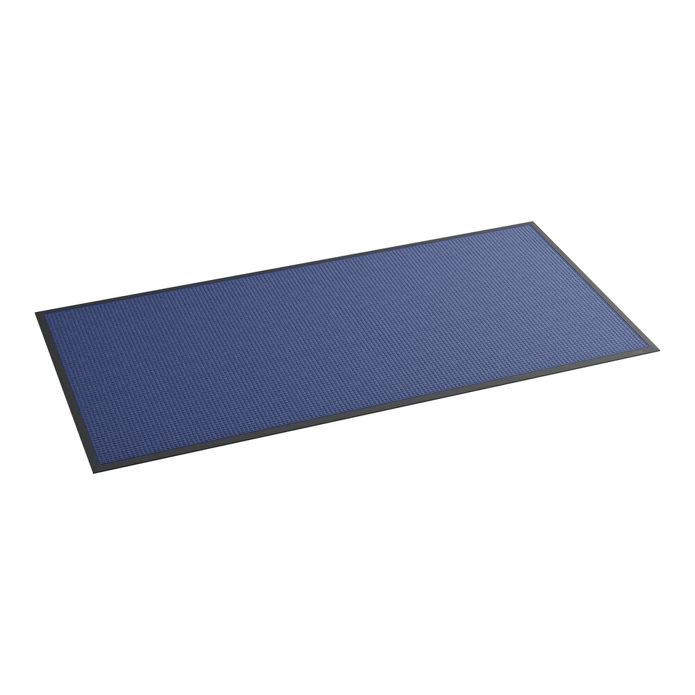 Lavex Water Absorbent 4' x 8' Blue Waffle Indoor Entrance Mat - 3/8" Thick