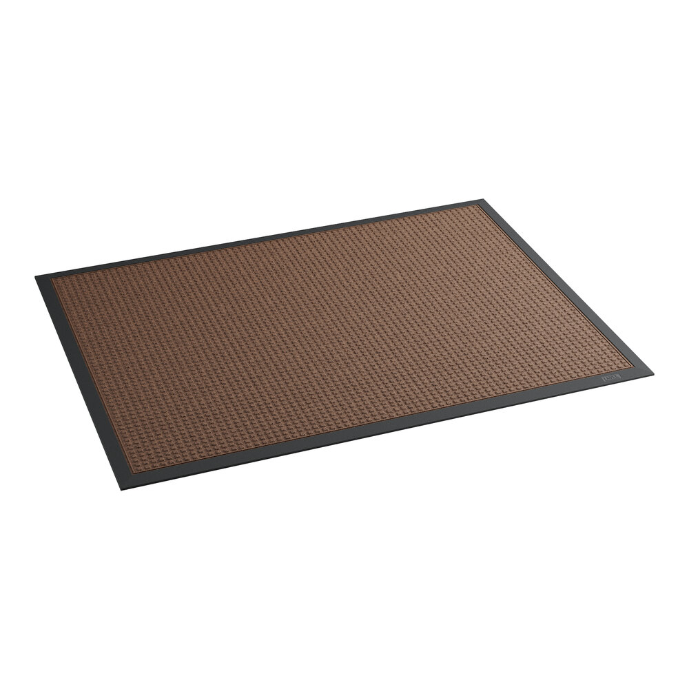 Lavex Water Absorbent 3' x 4' Brown Waffle Indoor Entrance Mat - 3/8" Thick