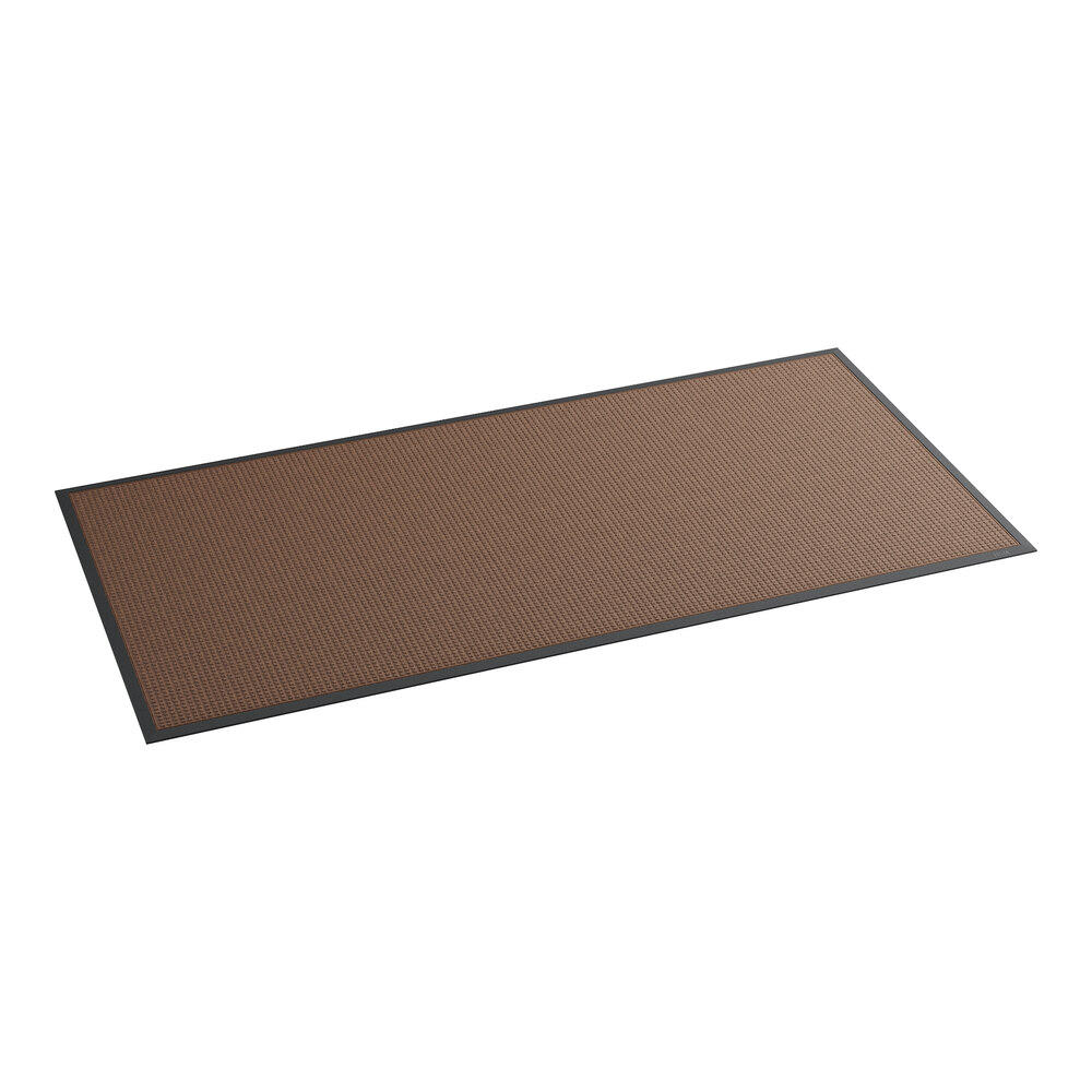 Lavex Water Absorbent 4' x 8' Brown Waffle Indoor Entrance Mat - 3/8" Thick