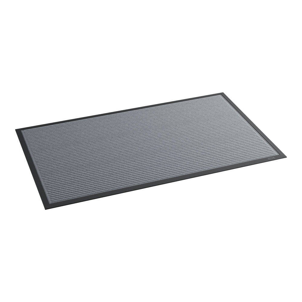 Lavex Needle Rib 3' x 5' Gray Indoor Entrance Mat - 3/8" Thick