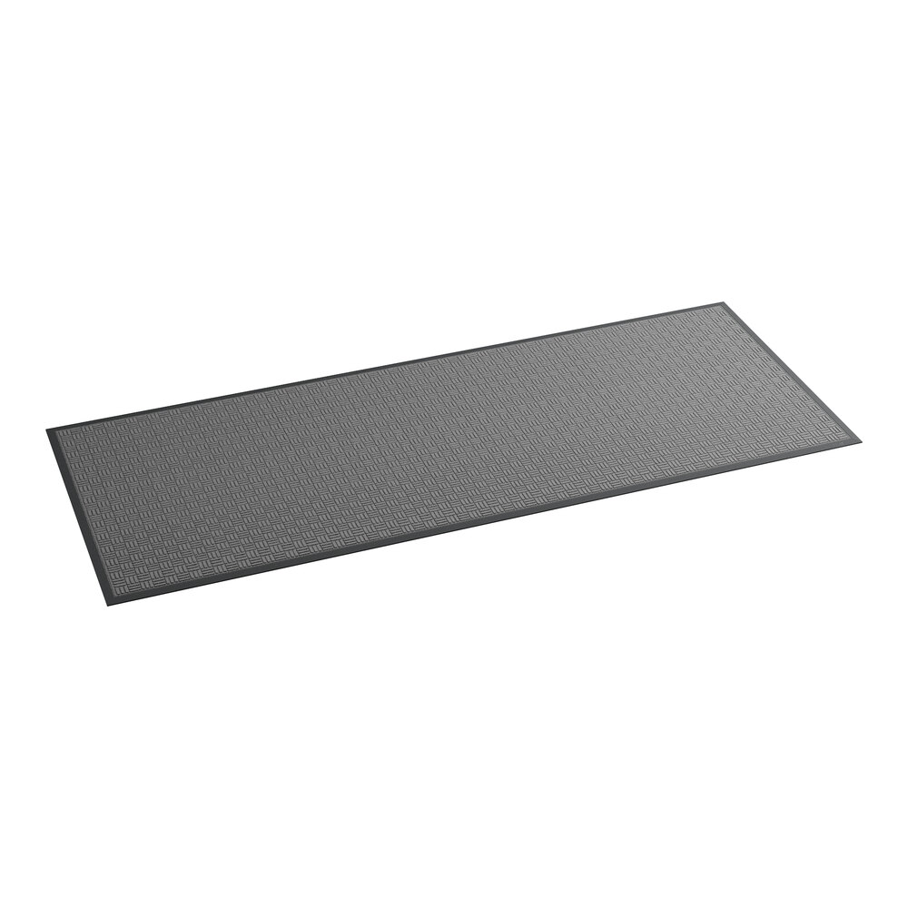 Lavex Water Absorbent 4' x 10' Gray Parquet Indoor Entrance Mat - 3/8" Thick