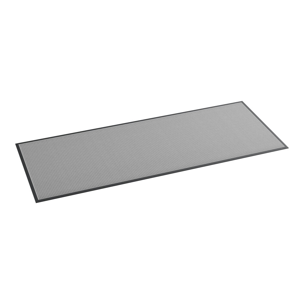 Lavex Water Absorbent 4' x 10' Gray Waffle Indoor Entrance Mat - 3/8" Thick