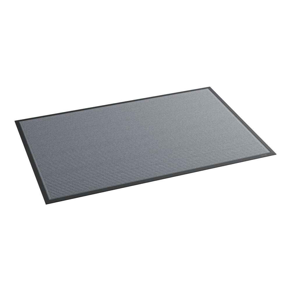 Lavex Needle Rib 4' x 6' Gray Indoor Entrance Mat - 3/8" Thick