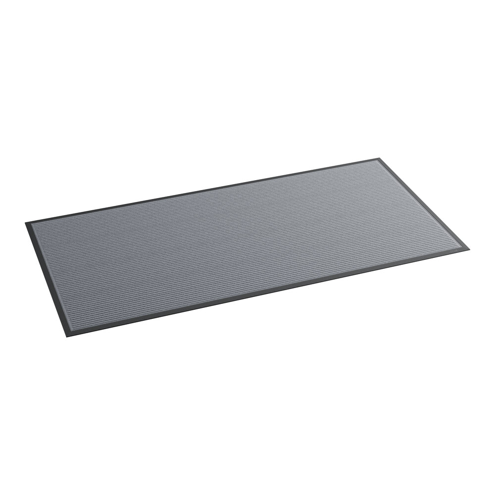 Lavex Needle Rib 4' x 8' Gray Indoor Entrance Mat - 3/8" Thick