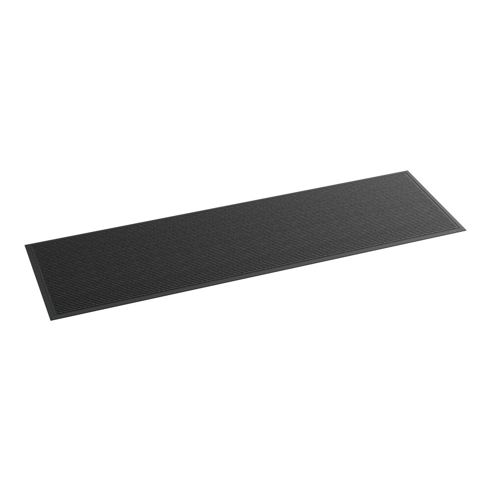 Lavex Needle Rib 3' x 10' Black Indoor Entrance Mat - 3/8" Thick
