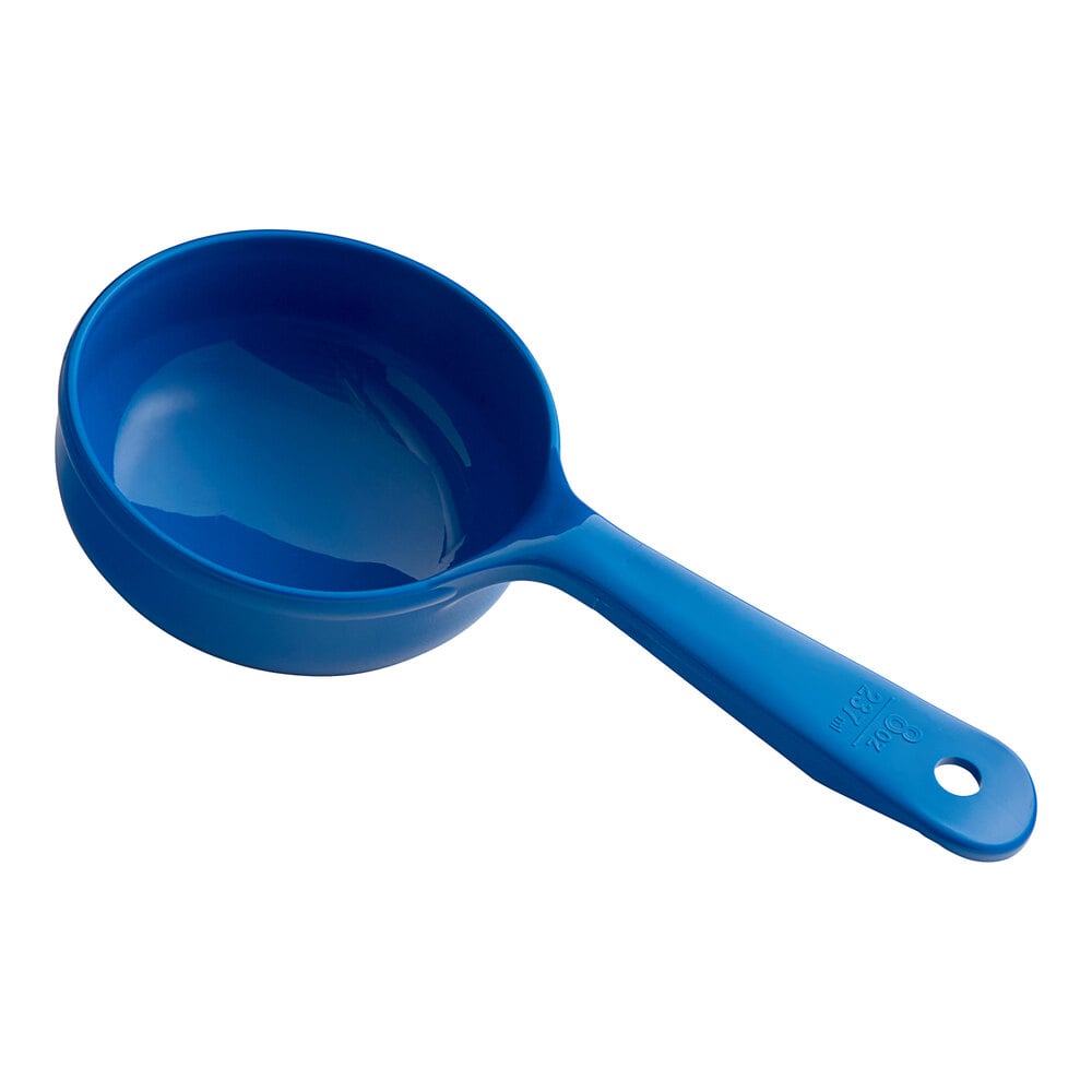 Carlisle 493114 Measure Misers 8 oz. Blue Acetal Short Handle Portion Spoon