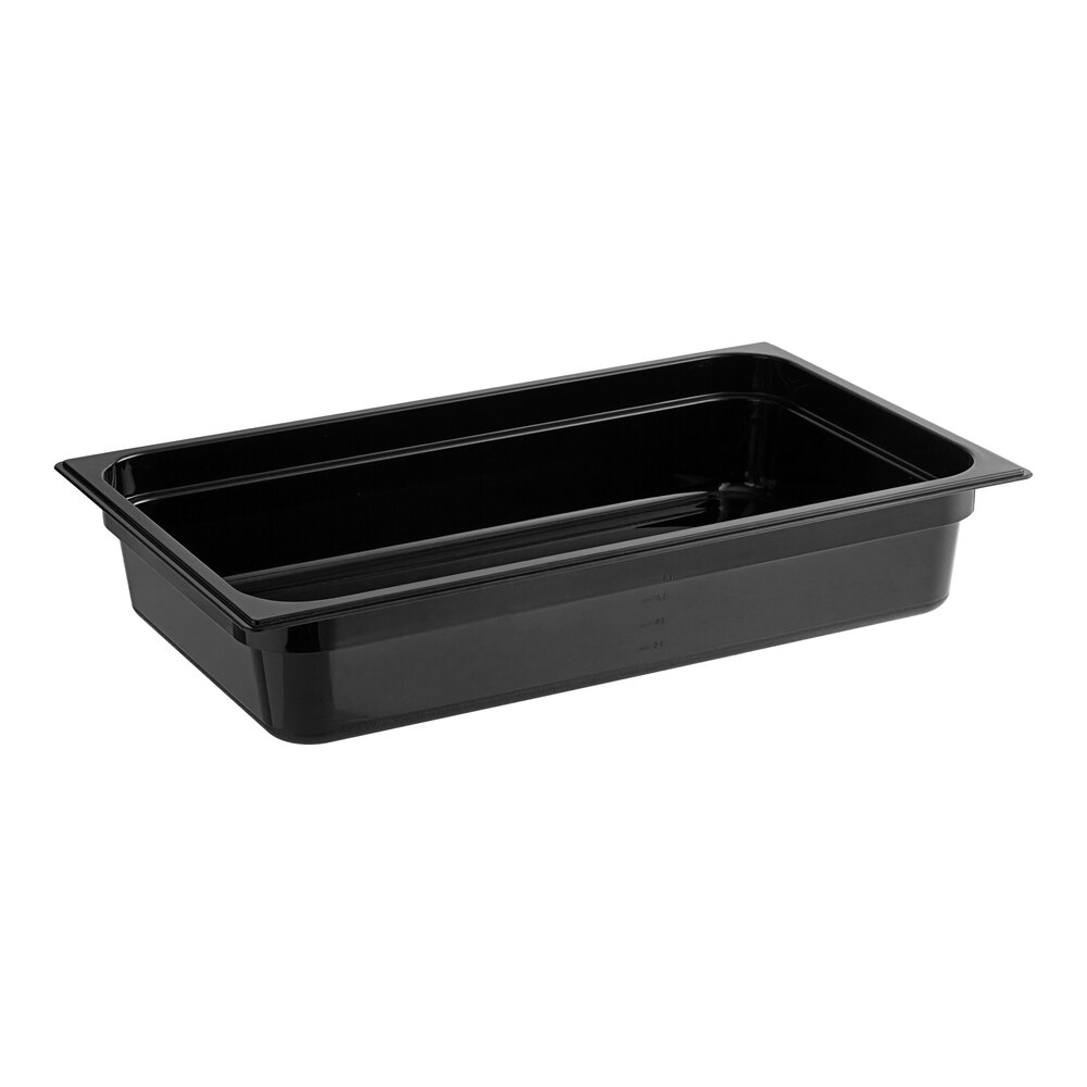 Carlisle 10201B03 StorPlus Full Size Black Polycarbonate Food Pan - 4" Deep