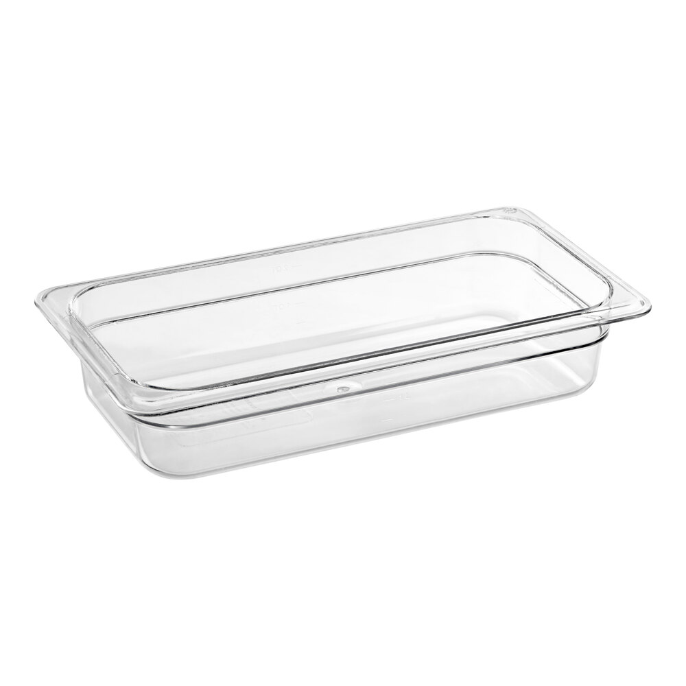 Carlisle 3066007 StorPlus 1/3 Size Clear Polycarbonate Food Pan - 2 1/2" Deep
