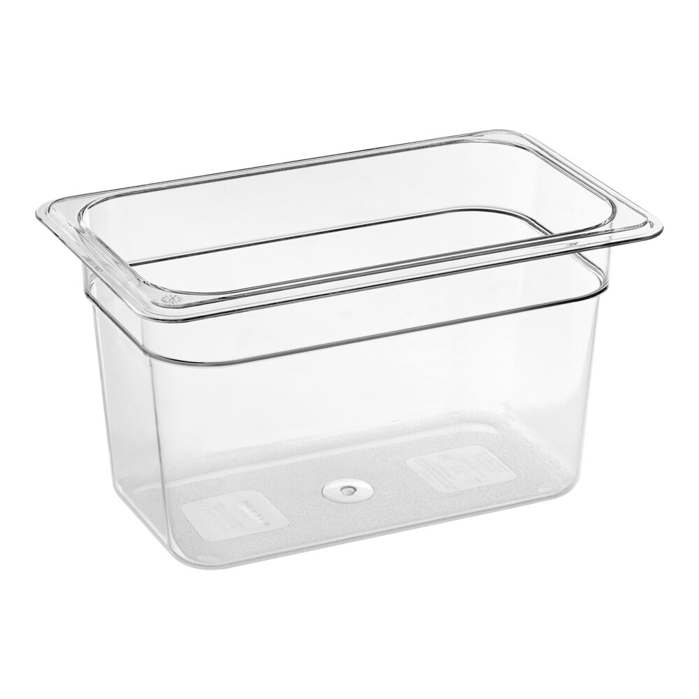 Carlisle 3068207 StorPlus 1/4 Size Clear Polycarbonate Food Pan - 6" Deep