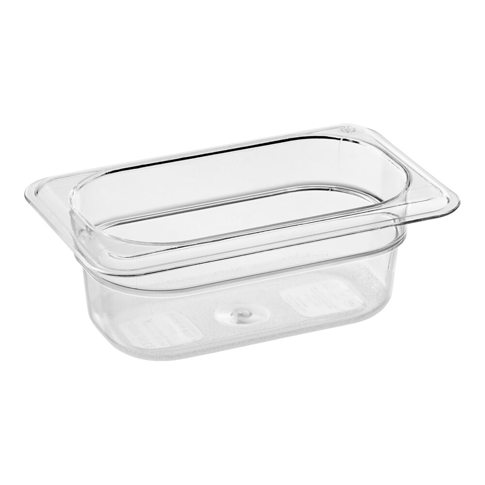 Carlisle 3068607 StorPlus 1/9 Size Clear Polycarbonate Food Pan - 2 1/2" Deep