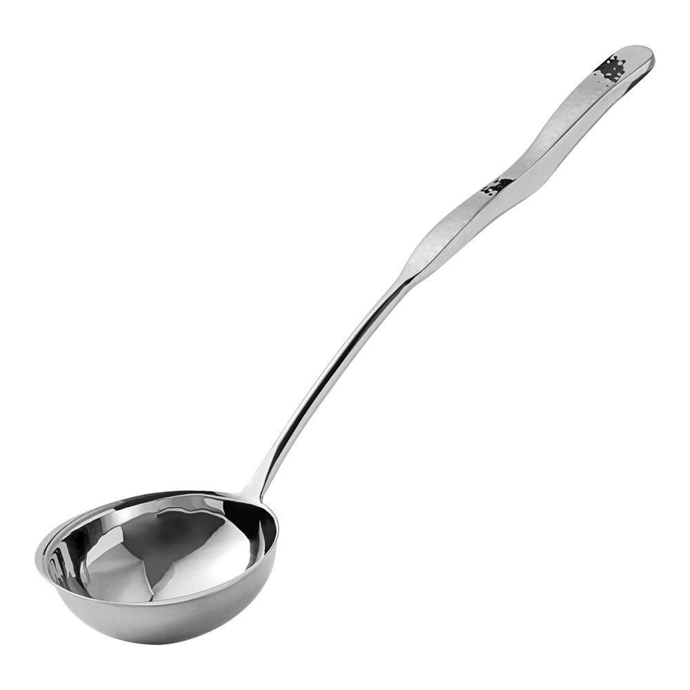 GET BSPD-07 4 oz. Solid Stainless Steel Soup Ladle with Hammered Finish