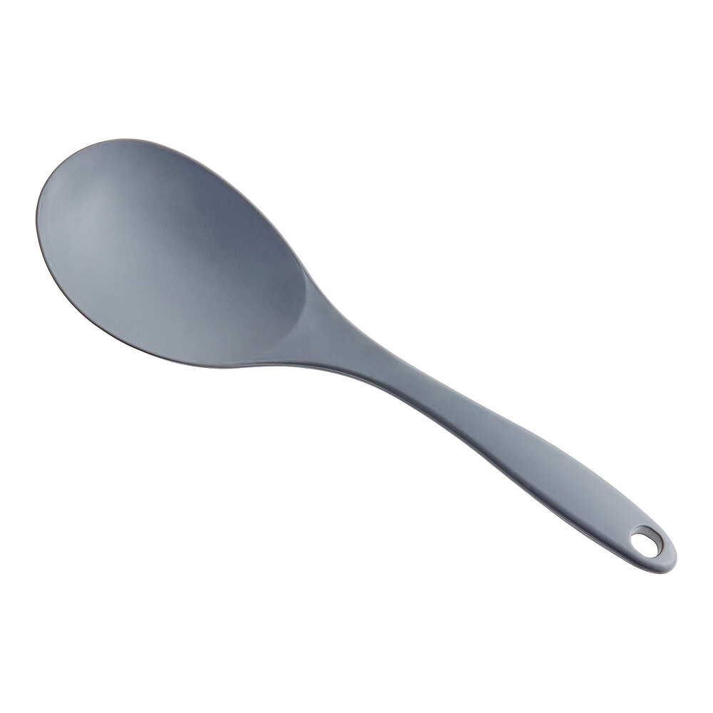 Tablecraft H3902GY 11 1/2" Solid High Heat Gray Flexible Silicone Spoon
