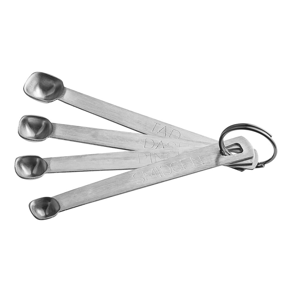 Tablecraft H723 4-Piece Stainless Steel Spice Measuring Spoon Set