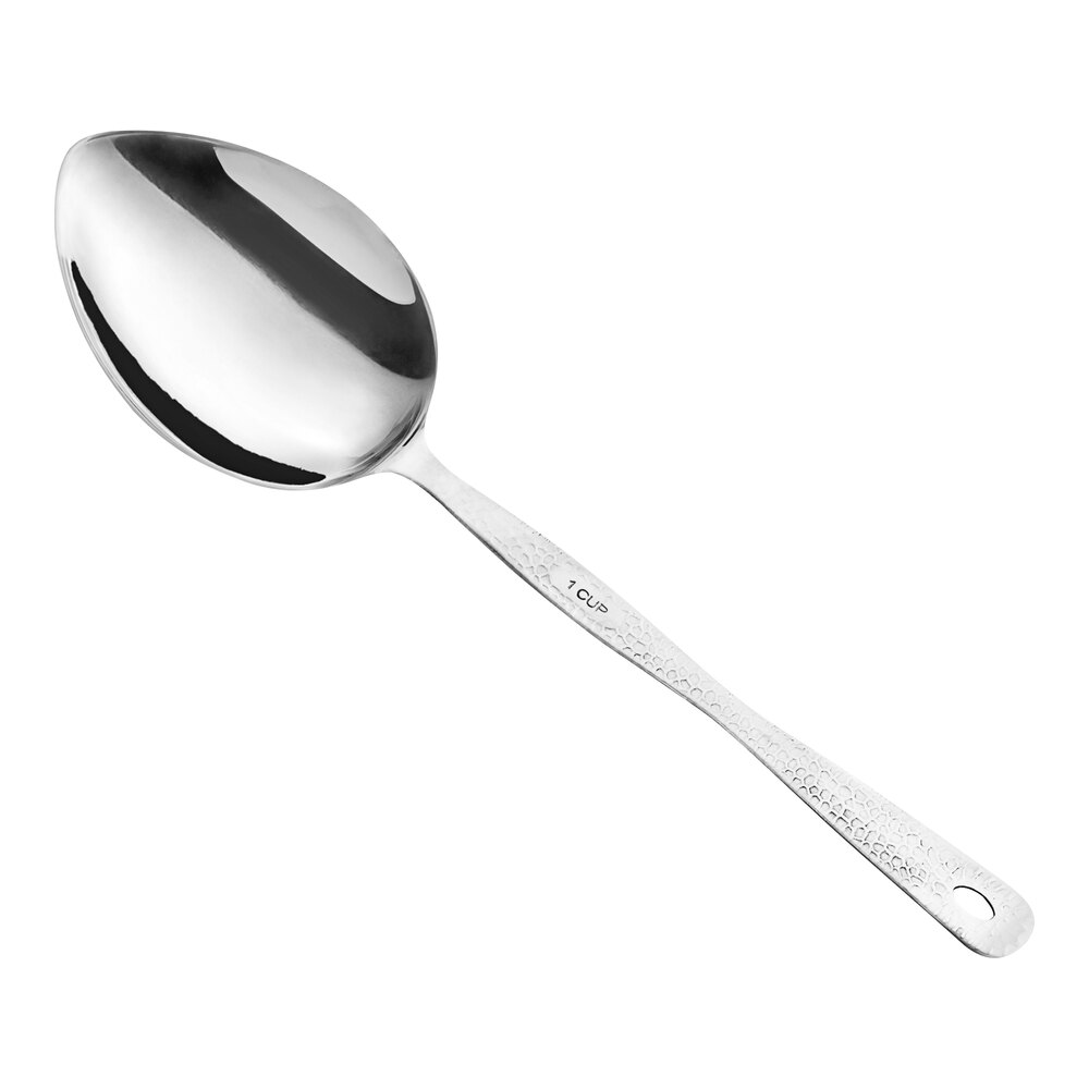 American Metalcraft HMMS10 8 oz. Hammered Stainless Steel Portioned Server