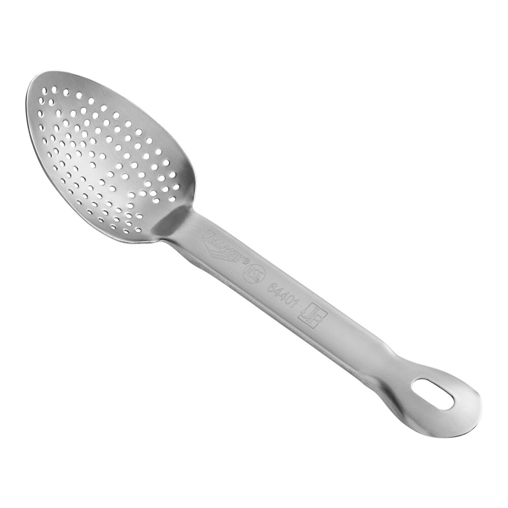 Vollrath 64401 Jacob's Pride® 11 3/4" Heavy-Duty One-Piece Perforated Stainless Steel Spoon
