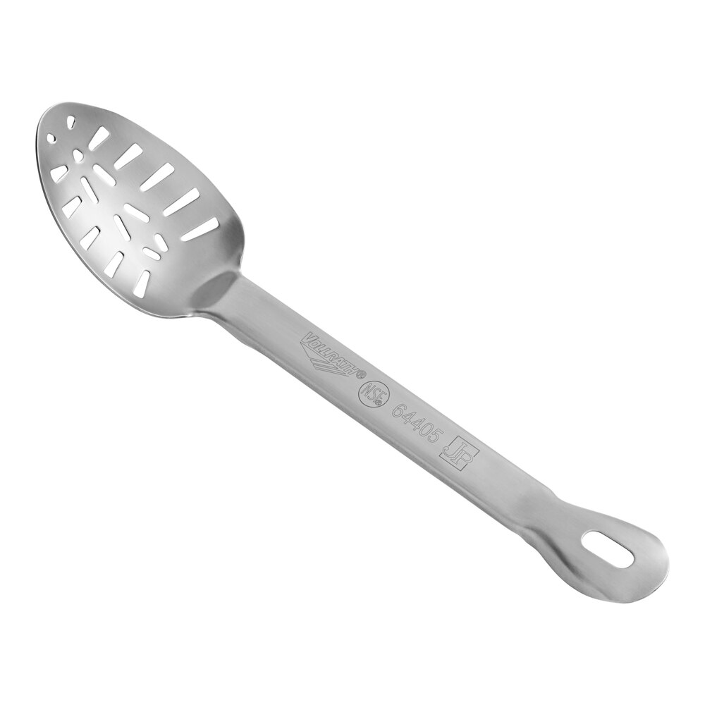 Vollrath 64405 Jacob's Pride® 13" Heavy-Duty One-Piece Slotted Stainless Spoon