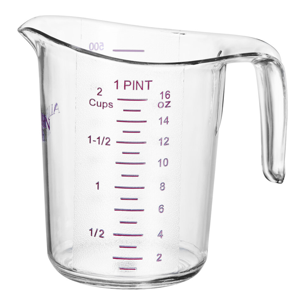 Choice 1 Pint Purple Allergen-Free Plastic Measuring Cup
