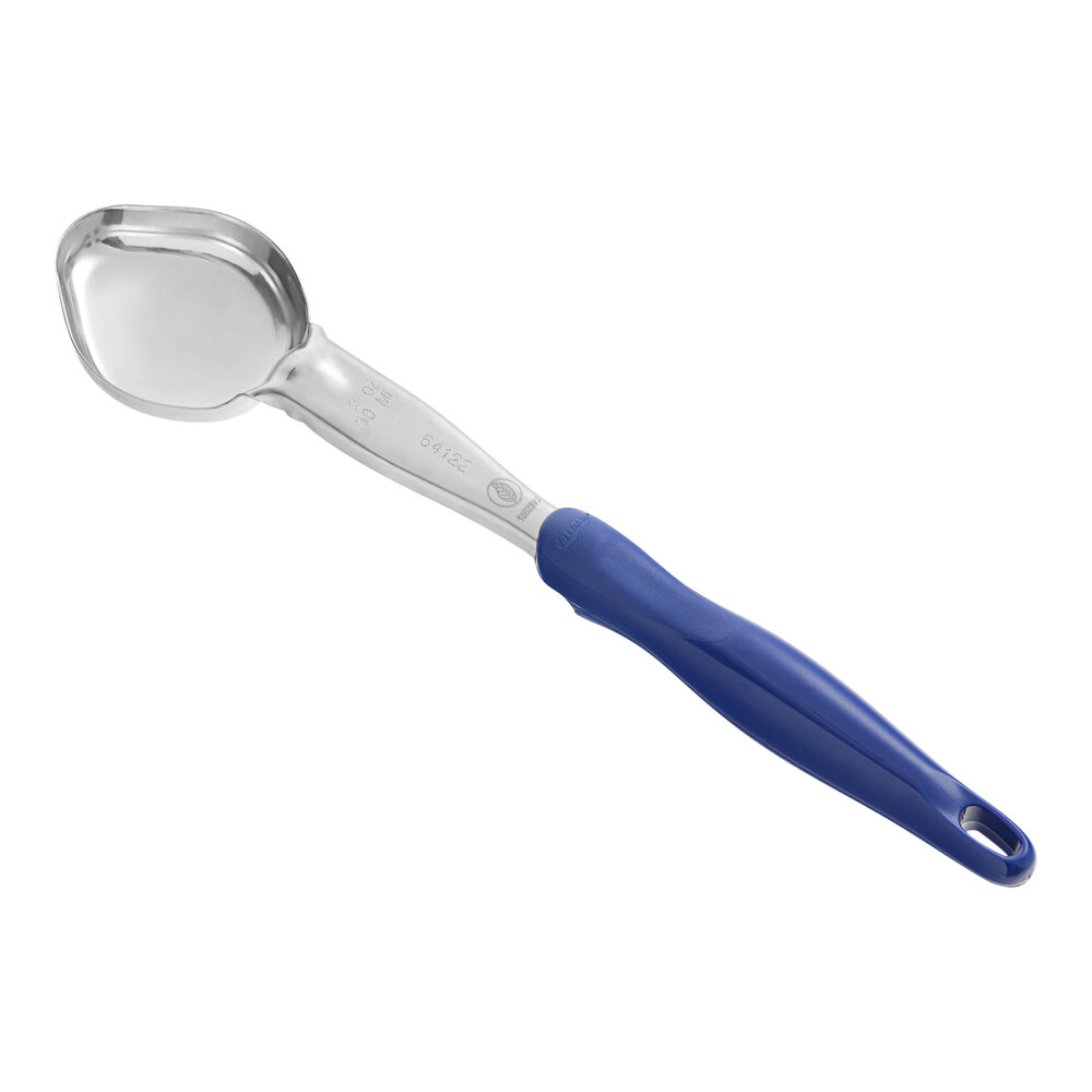 Vollrath 6412230 Jacob's Pride® 2 oz. Blue Solid Oval Spoodle® Portion Spoon