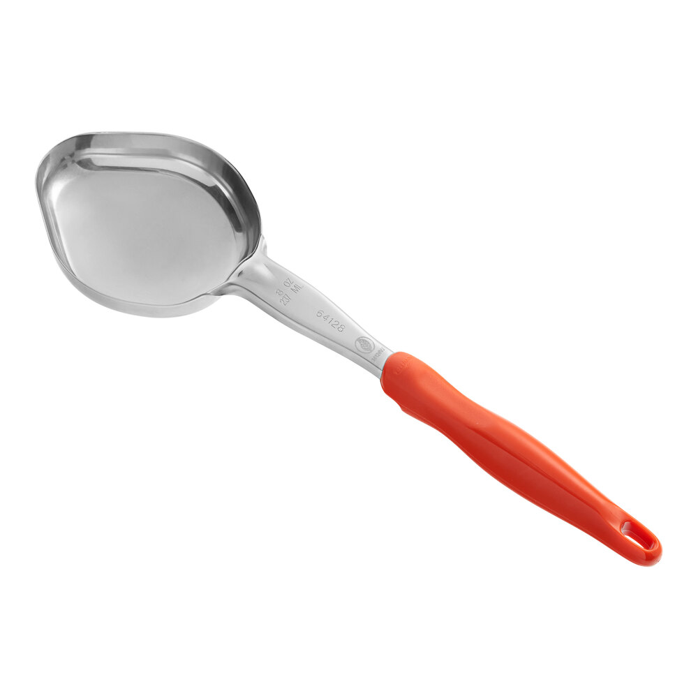 Vollrath 6412865 Jacob's Pride® 8 oz. Orange Solid Oval Spoodle® Portion Spoon
