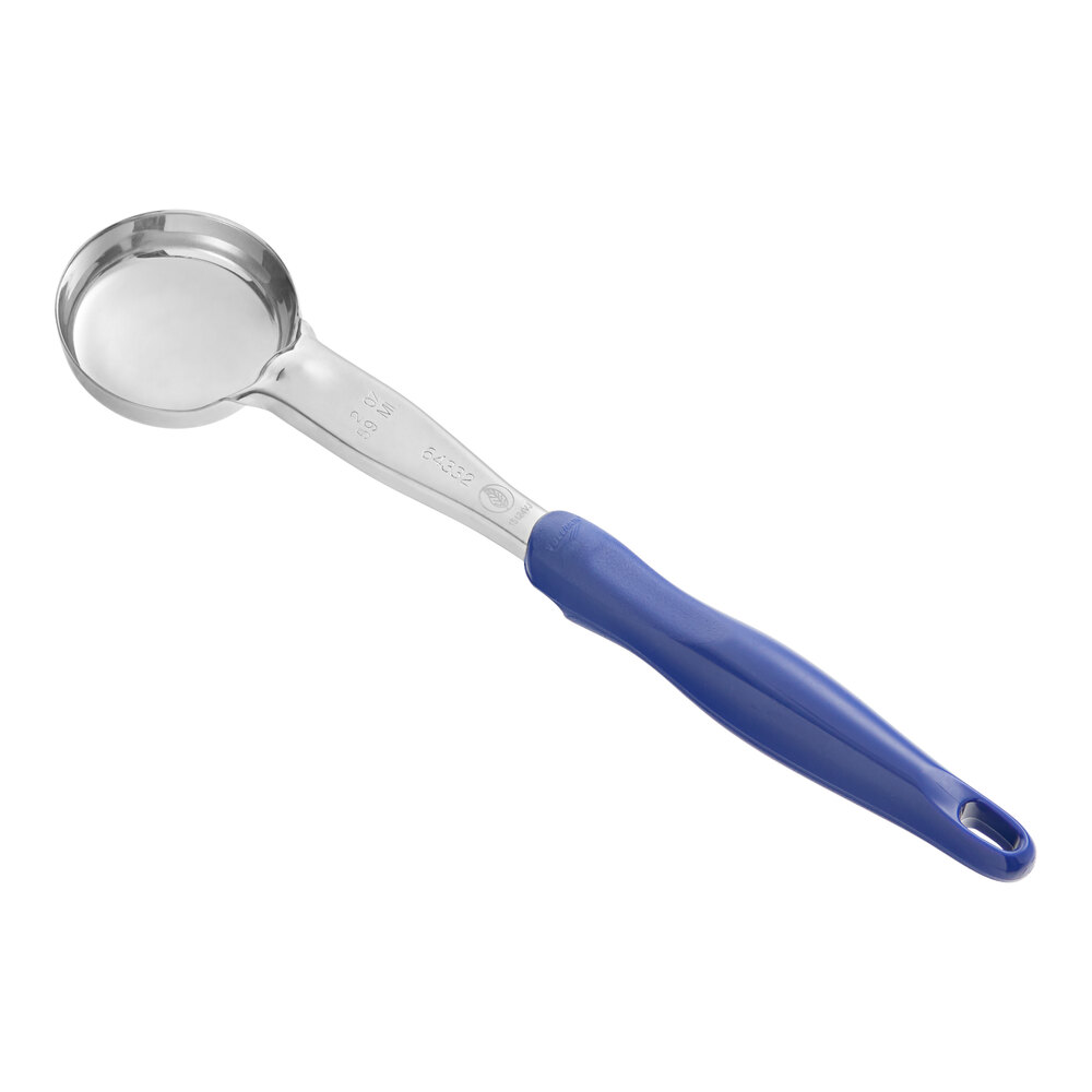 Vollrath 6433230 Jacob's Pride® 2 oz. Blue Solid Round Spoodle® Portion Spoon