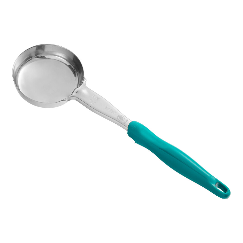 Vollrath 6433655 Jacob's Pride® 6 oz. Teal Solid Round Spoodle® Portion Spoon