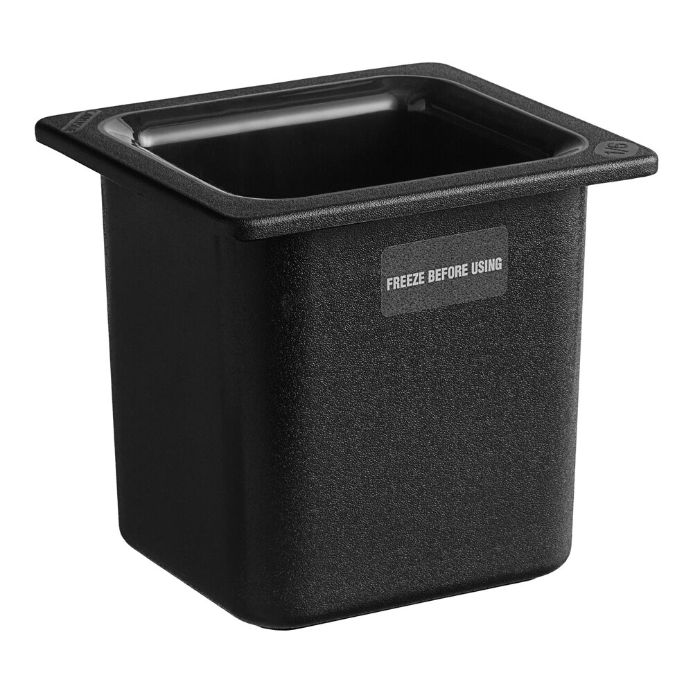 Carlisle CM110503 Coldmaster 1/6 Size Black High Capacity Cold ABS Plastic Food Pan - 6" Deep