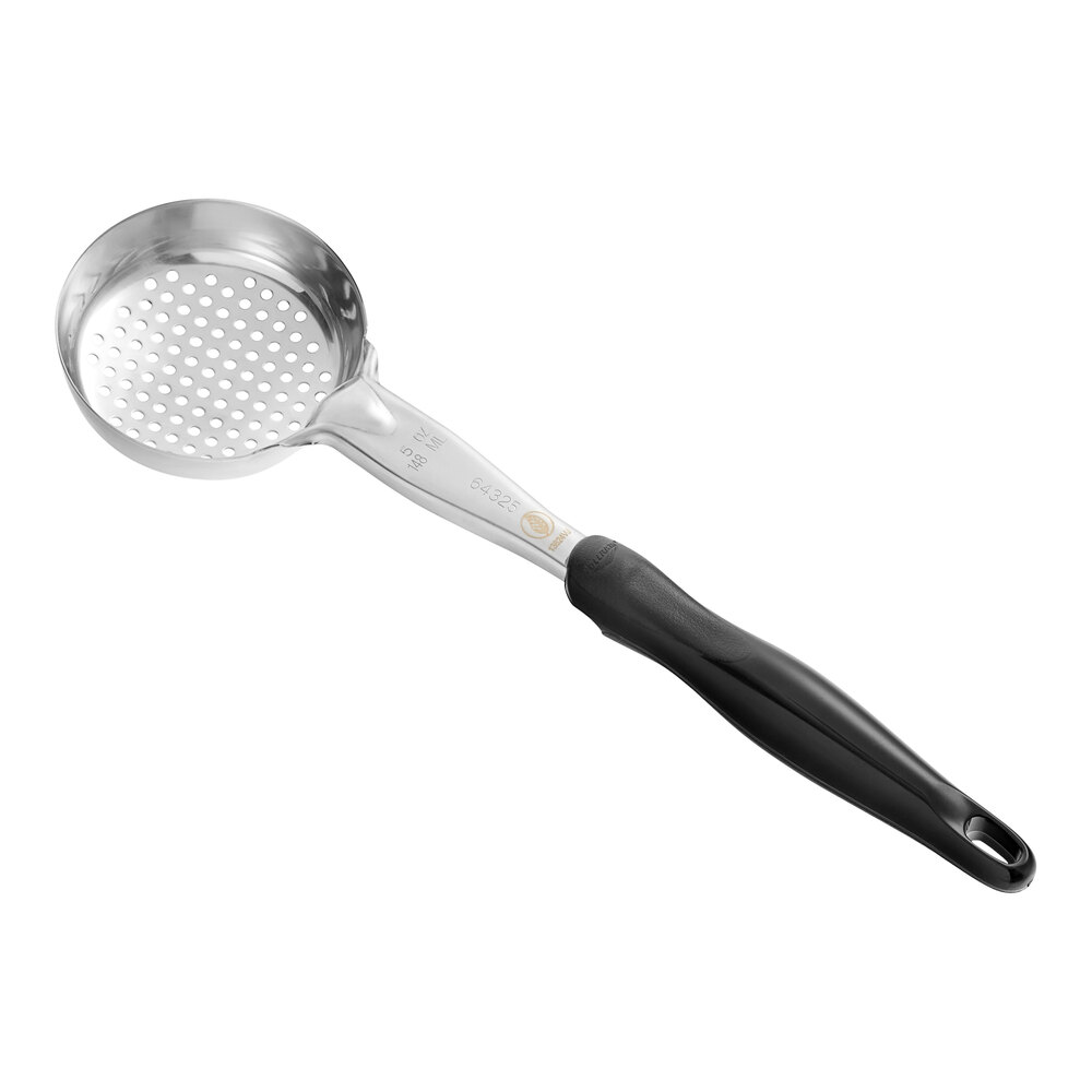 Vollrath 6432520 Jacob's Pride® 5 oz. Black Perforated Round Spoodle® Portion Spoon