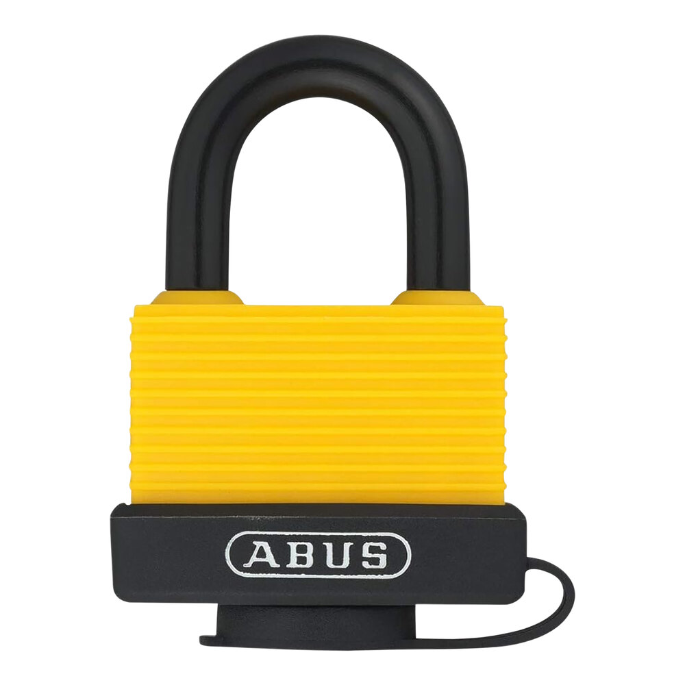 ABUS 70/45 Brass Keyed Padlock with Yellow Weather-Resistant Cover 6110