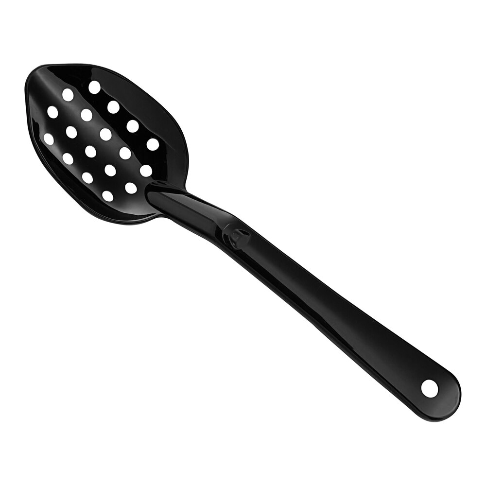 Carlisle 441103 11" Polycarbonate Black Perforated Serving Spoon