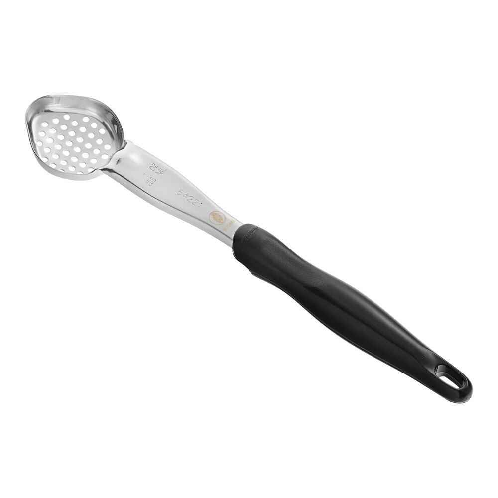 Vollrath 6422120 Jacob's Pride® 1 oz. Black Perforated Oval Spoodle® Portion Spoon