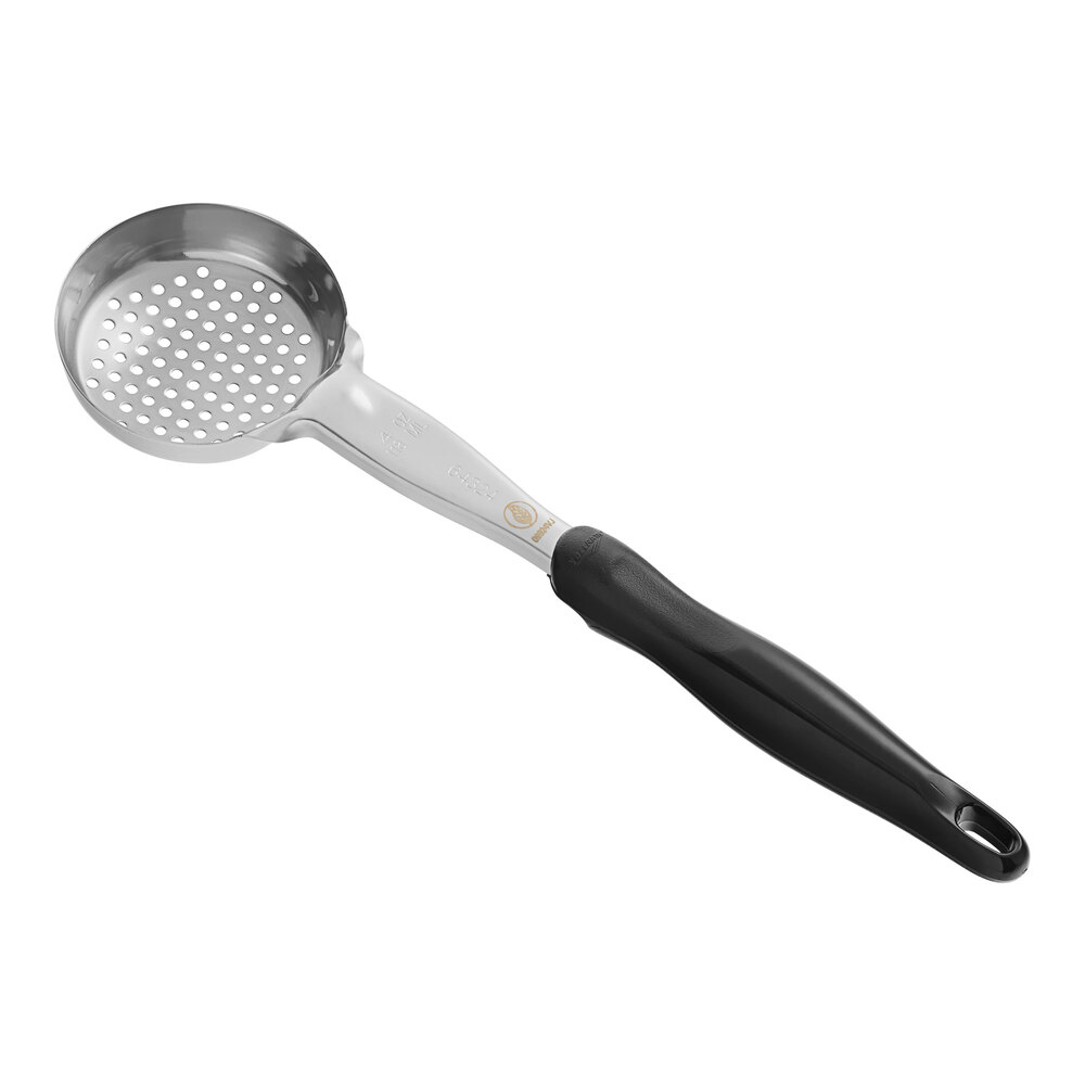 Vollrath 6432420 Jacob's Pride® 4 oz. Black Perforated Round Spoodle® Portion Spoon
