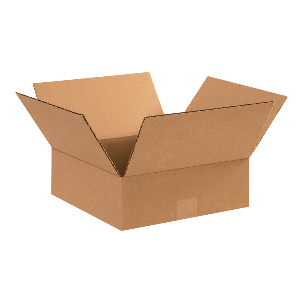Lavex 11" x 11" x 4" Kraft Corrugated RSC Shipping Box - 25/Case