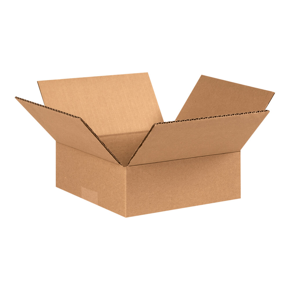 Lavex 9" x 9" x 3" Kraft Corrugated RSC Shipping Box - 25/Case