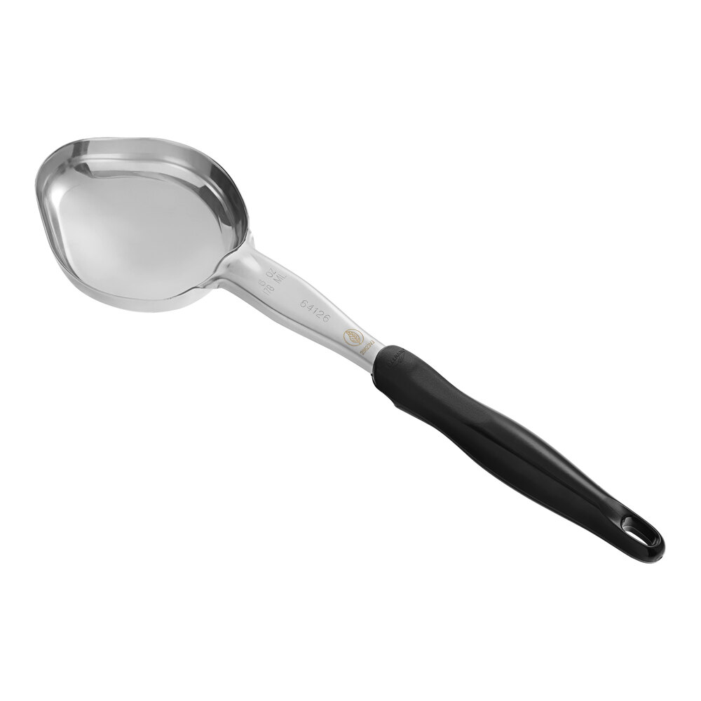 Vollrath 6412620 Jacob's Pride® 6 oz. Black Solid Oval Spoodle® Portion Spoon