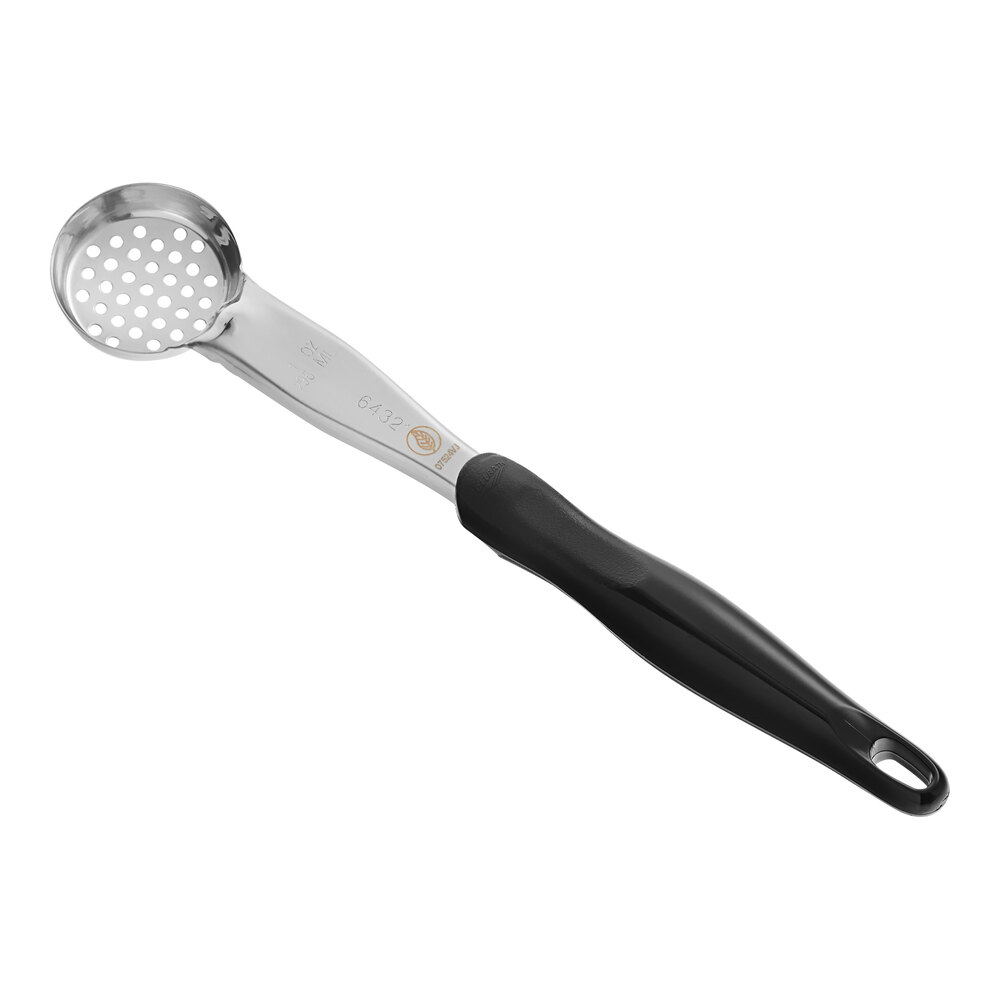 Vollrath 6432120 Jacob's Pride® 1 oz. Black Perforated Round Spoodle® Portion Spoon