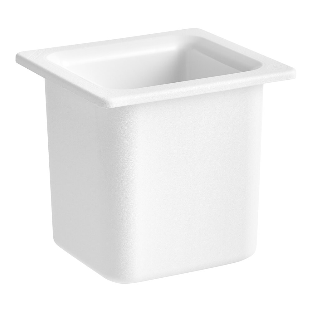 Carlisle CM110502 Coldmaster 1/6 Size White High Capacity Cold ABS Plastic Food Pan - 6" Deep
