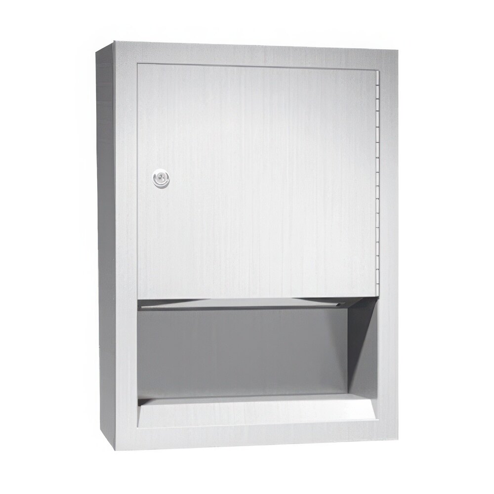 American Specialties, Inc. Traditional 10-0457-9 Stainless Steel Surface-Mounted C-Fold / Multifold Paper Towel Dispenser