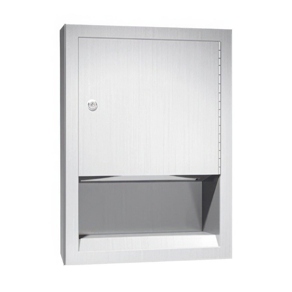 American Specialties, Inc. Traditional 10-0457-2 Stainless Steel Semi-Recessed C-Fold / Multifold Paper Towel Dispenser